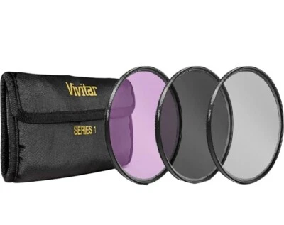 Vivitar 55mm UV Polarizer and Florescent Deluxe Camera Filter Kit 3 Lens Kit vg - Image 1 of 3