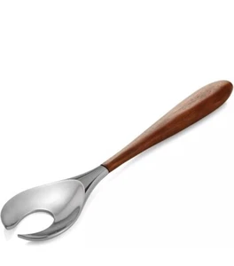 Nambé Stainless Steel Serving Fork, Wood/Silver 🧿 - Picture 1 of 4