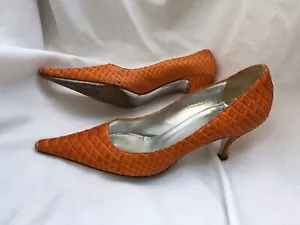 Borgo Degli Ulivi Damenschuhe Absatz Größe 39 orange Schlangenhaut Pumps spitz - Bild 1 von 9