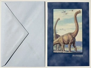 1997 USPS Brachiosaurus Dinosaurier leere Grußkarte mit Umschlag Geburtstag Neu aus altem Lagerbestand - Bild 1 von 2