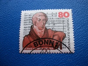 BRD, 1986, Michel: 1284, Carl Maria von Weber, timbrato - Foto 1 di 1