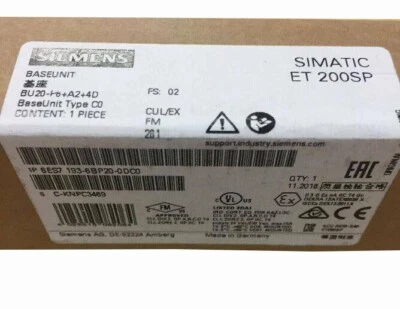 6ES7 193-6BP20-0DC0 NEW SIEMENS 6ES7193-6BP20-0DC0 ET 200S Module - Image 1 of 3