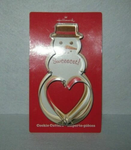 Hallmark - Juego de Cortador de Galletas de Metal - Muñeco de Nieve y Corazón - Tamaño Jumbo - NUEVO 6" Foto 1 de 1