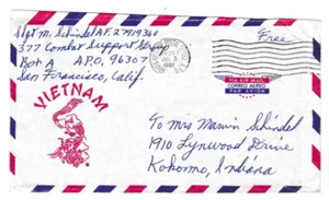 NS21 1966 USA FORCES VIETNAM WAR APO 96307 377 COMBAT SUPPORT GROUP COVER TO USA - Picture 1 of 2