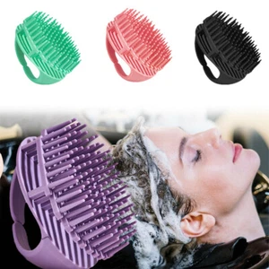 Spazzola shampoo massaggiatore cuoio capelluto capelli donna setole silicone scrubber massaggio testa♡ - Foto 1 di 18