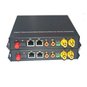 2 Channels Audio Dry Contact Optical Extenders Fiber optic Transmitter Receiver - Picture 1 of 7