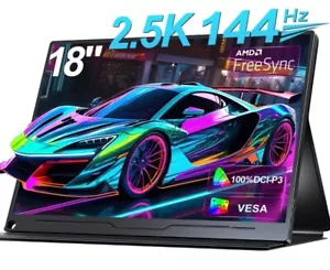 EVICIV 2K 144 Hz 18" QHD Portable Gaming Monitor 100% DCI-P3 Gaming FreeSync HDR - Picture 1 of 7