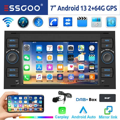 DAB+ 64G Android 14 Autoradio Carplay Navi Für Ford Focus Transit C S Max Fiesta - Bild 1 von 4