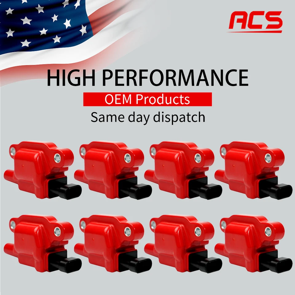 8X Bobina de encendido OEM de alto rendimiento para Chevrolet Silverado GMC Cadillac UF413 Foto 1 de 4