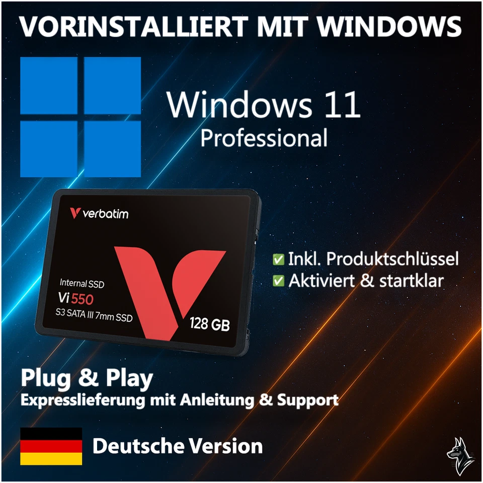 SSD mit Windows 11 Pro vorinstalliert für PC Laptop | Plug & Play - Bild 1 von 1