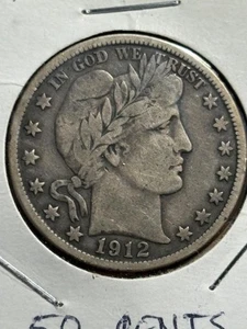 1912-D Barber Half Dollar, Choice VF Denver Mint Issue - Picture 1 of 8
