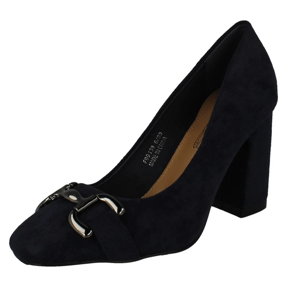 Mujer Spot On Elegante Detalle Hebilla Zapatos de Salón F90139 - Imagen 1 de 1