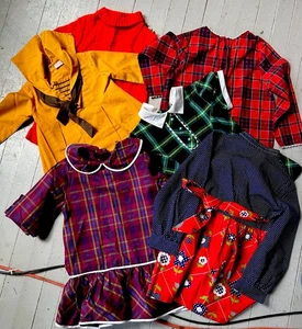 Vtg Lot Baby Girl Clothes Rompers CINDERELLA Dresses 3T 4T c1960s Toddler - Picture 1 of 20