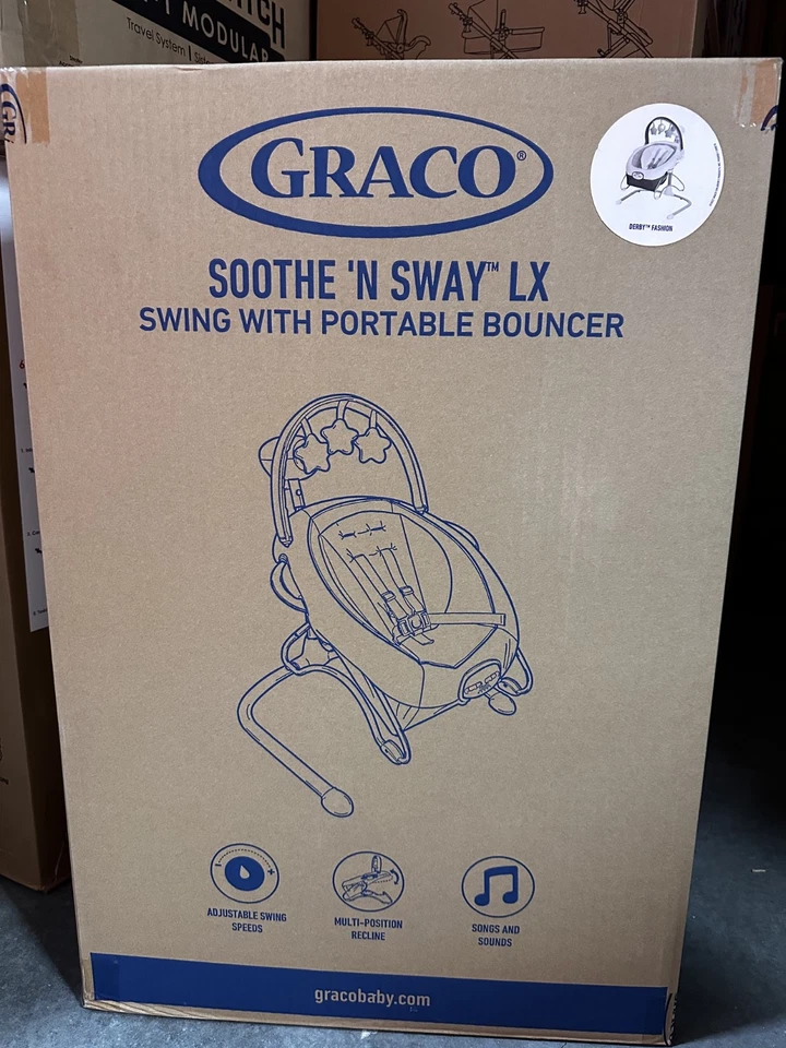 Graco Soothe 'n Sway LX Swing With Portable Bouncer Derby Fashion
