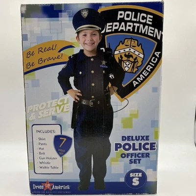Deluxe Police Officer Cop 7 Piece Halloween Costume Size Small  - Image 1 of 4