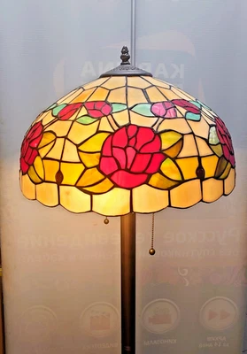 Lámpara de pie estilo Tiffany vitral victoriana multicolor 62" 16" Stl-2 Foto 1 de 4