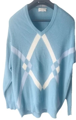 VINTAGE JAEGER GOLF 100% LAMBSWOOL JUMPER - 44” CHEST MADE IN SCOTLAND - Image 1 of 4