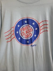 Camiseta vintage años 80 PRIMERA CLASE PAPÁ puntada única desteñida L 16x27 por STUDIO 2 - Imagen 1 de 9