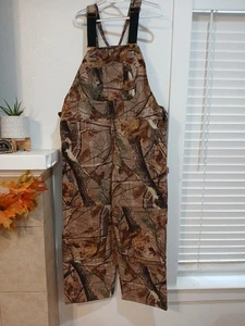 Carhartt Realtree Camouflage Insulated Hunting Overalls 42X30 Double Knee - Picture 1 of 16