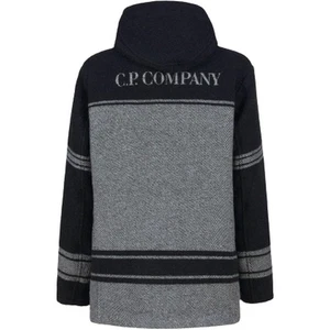 CP COMPANY DUFFEL Jacquard Duffle Coat Jacket Mens BLACK (50) L - Picture 1 of 24
