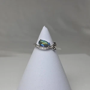 Fragrant Jewels Mermaid Tail Sea Blue Crystal Ring Size 6 NEW - Picture 1 of 7