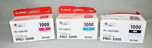 NEW Set of Canon PFI-1000 ~ 1000 C, 1000 PBK, 1000 M Inks - Picture 1 of 5