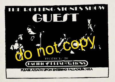 Rolling Stones + Stevie Wonder backstage pass. Hollywood Palladium, 6/9/72 - Image 1 of 2