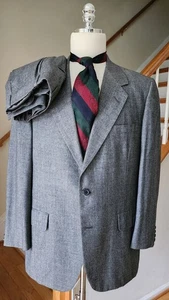 Traje De Colección 1988 Oxxford Clothes Gris Lana Príncipe de Gales Hombre ~43 Pantalones 38WX29.5L - Imagen 1 de 18
