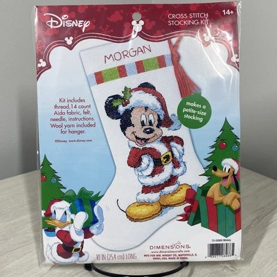 Kit de Medias Punto de Cruz Mickey Mouse - 10” - Nuevo con Etiquetas - Disney Dimensions Sellado Foto 1 de 2