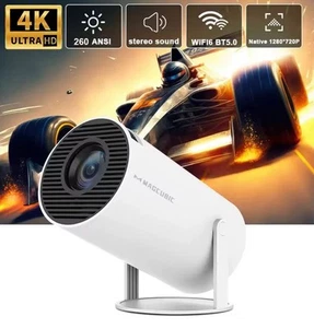 4K HD Portable Smart 180° Projector Surround Sound Bluetooth Built In Speakers - Picture 1 of 10
