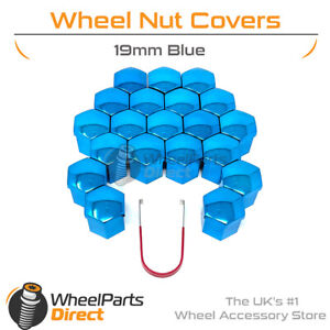 GEN2 Blue Wheel Nut Bolt Covers 19mm Bolt for Subaru Impreza [Mk2] 00-07