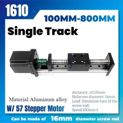 1610 Ball Screw Linear Slide Table CNC Linear Slide Actuator W/ 57 Stepper Motor - Image 1 of 4