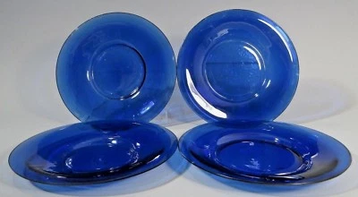 Lote 4 placas de vidrio azul China Pekín Beijing finales de la dinastía Qing siglos XIX-XX. Foto 1 de 4