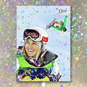 Gretchen Bleiler Holographic Boardmaster Sketch Card Limited 1/5 Dr. Dunk Signed