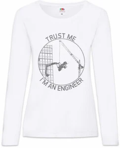 Trust Me, I'm An Engineer Damen Langarm T-Shirt Mathematiker Ingenieur Fun Nerd - Picture 1 of 1