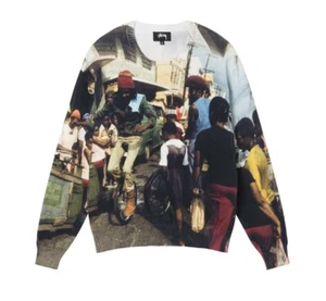 STÜSSY © 2022 PETER TOSH PRINT MID GAUGE COTTON SWEATER Men’s Size XL BRAND NEW - Picture 1 of 10