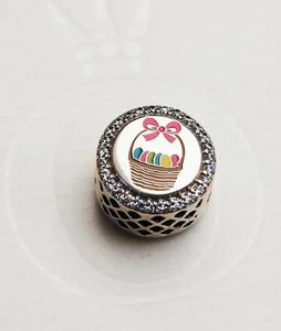 Genuine Pandora Charm "Easter Basket" - ENG792016CZ_19 - US exclusive - retired  - Picture 1 of 4