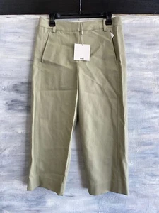 NEU! Tibi S218MG3078 kurz geschnittene Hose aus 100 % Baumwolle, Größe 4 – moos – 450 $ - Bild 1 von 11