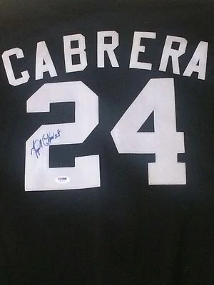 MIGUEL CABRERA HAND SIGNED MARLINS JERSEY DETROIT TIGERS PSA DNA CERT - Image 1 of 4