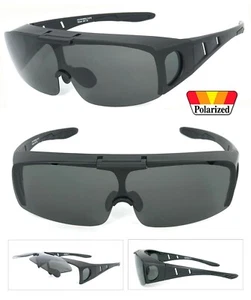 Cubierta POLARIZADA abatible puesta sobre gafas de sol desgaste vidrio Rx ajuste conducción mate - Imagen 1 de 9