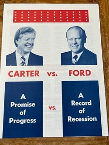 Jimmy Carter vs Gerald Ford Political Presidential Campaign Pamphlet 1976 - Picture 1 of 3