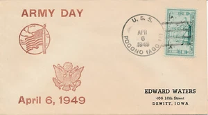 MILITARY MARINE COVER FIRST DAY EVENT - USS POCONO AGO16 ARMY DAY APR 6, 1949 - Bild 1 von 1