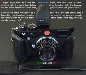 LUIGI BLACK BASIC PLUS CASE+GRIP FOR LEICA MP240,MM246,OTHER,DELUXE STRAP,UPS - Picture 1 of 4