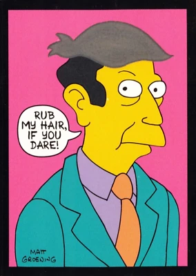 1994 SKYBOX THE SIMPSONS SEYMOUR SKINNER DISAPPEARING INK #D1 BONGO TRADING CARD - Image 1 of 4