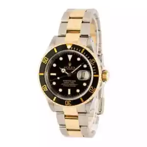 ROLEX Submariner Herren Uhr Stahl/Gold - Ref.16613 Box Papiere LC100 black - Bild 1 von 6
