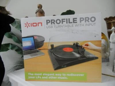 ION PROFILE PRO USB TURNTABLE INPUT MAC/PC CONVERTER SOFTWARE RECORDS TO MP3 NIB - Image 1 of 4