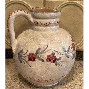 Sberna Deruta Pitcher Pottery Italy 6” Floral Artist Hand Painted artist signed - Picture 1 of 2