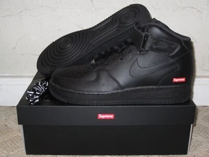 Supreme x Nike Air Force 1 Mid SP Black Men's Size 10 NEW! FZ8784-001 2024 - Picture 1 of 10
