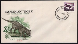 Tigre de Tasmania 1962 1'2d en cubierta de primer día Wesley sin dirección (RU11243) - Imagen 1 de 1
