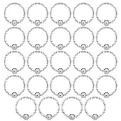 Wholesale 24 Pack 12GA 14GA 16GA Captive Bead Ring Surgical Steel Nose Piercings - Image 1 of 4